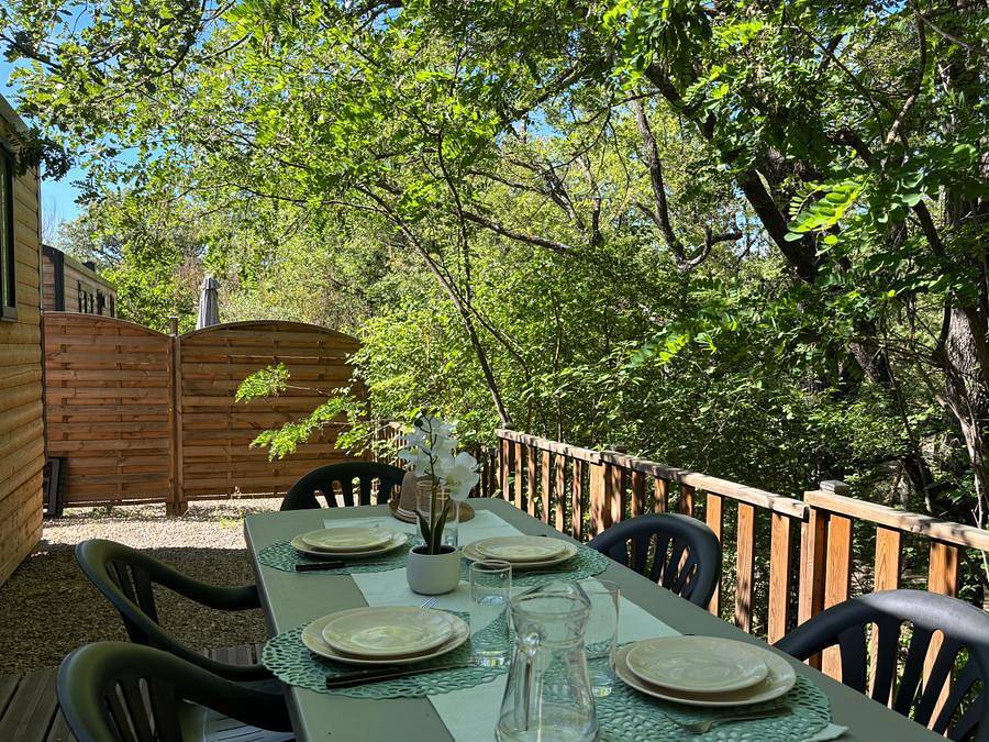 Camping Tikayan Rives du Lac de Sainte Croix - Mobilheim 5 personen - Kansas. Standard in Bauduen, Brignoles Region