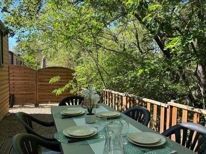 Camping Tikayan Rives du Lac de Sainte Croix - Mobilheim 5 personen - Kansas. Standard in Bauduen, Brignoles Region