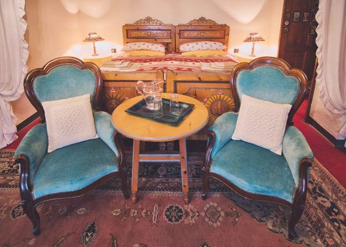 Location de vacances pour 4 personnes, avec jardin ainsi que sauna et vue, animaux acceptés à Ala di Stura