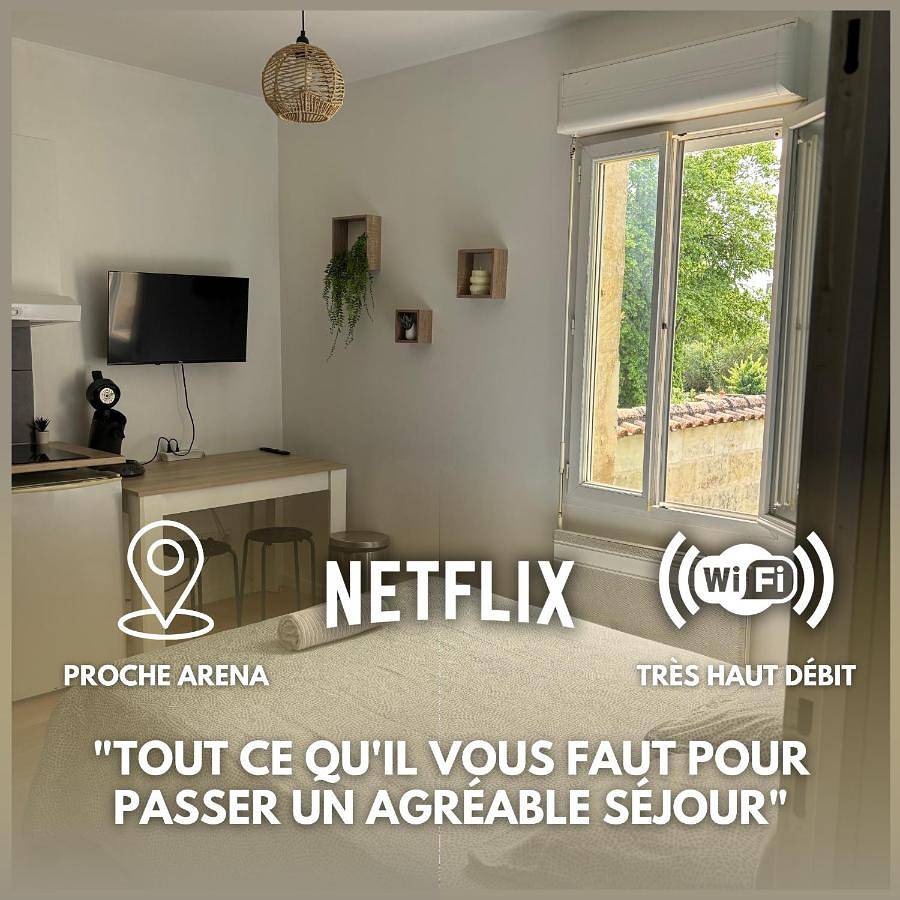 Appartement entier, Lovely studio 600 m Arkéa Arena in Floirac, Région de Bordeaux