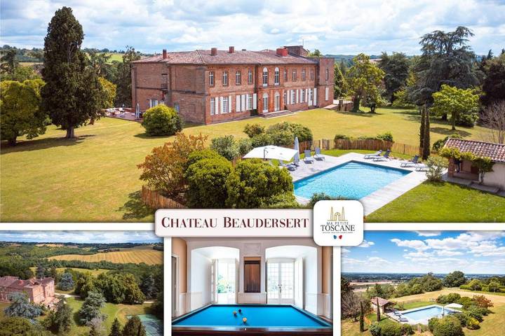 Location de vacances pour 12 personnes, avec jardin ainsi que piscine et vue à Corbarieu