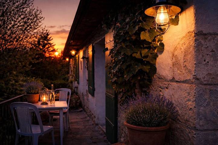 Gîte pour 6 personnes, avec Balcon ainsi que Jardin et Piscine