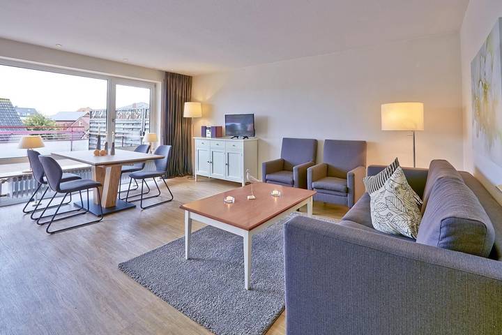 Ferienwohnung für 6 Personen, mit Balkon und Terrasse sowie Sauna auf Borkum