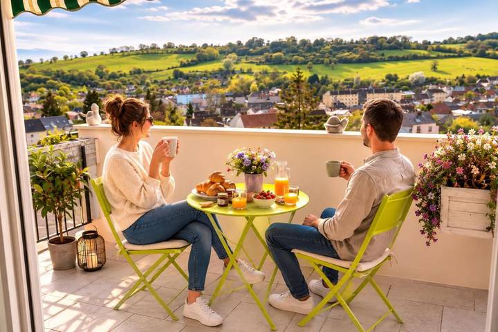 Appartement de vacances pour 4 personnes, avec Balcon ainsi que Terrasse et Vue à Vimoutiers