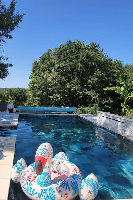 Gîte pour 8 personnes, avec jardin ainsi que piscine et vue, animaux acceptés à Le Burgaud - 3