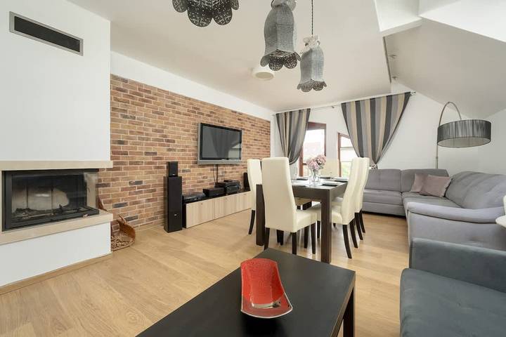 Entire apartment, Two-level Apartment for 6 | Balcony | Close to Aquapark in Wrocław, Lower Silesia