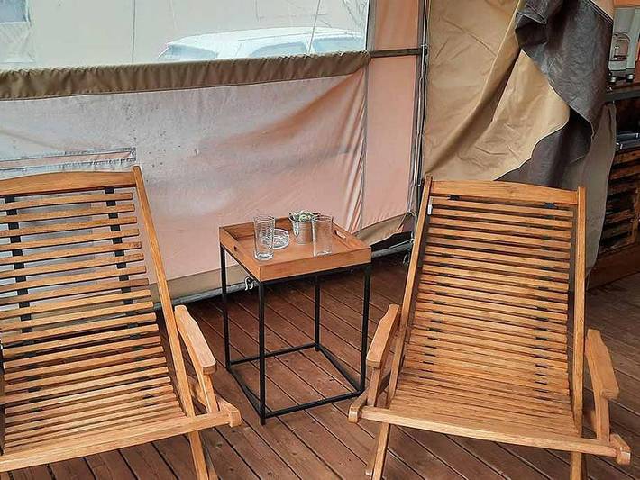 Camping Les Chênes Clairs - Safarizelt 4 personen - Loubressac in Condat (Lot), Lot