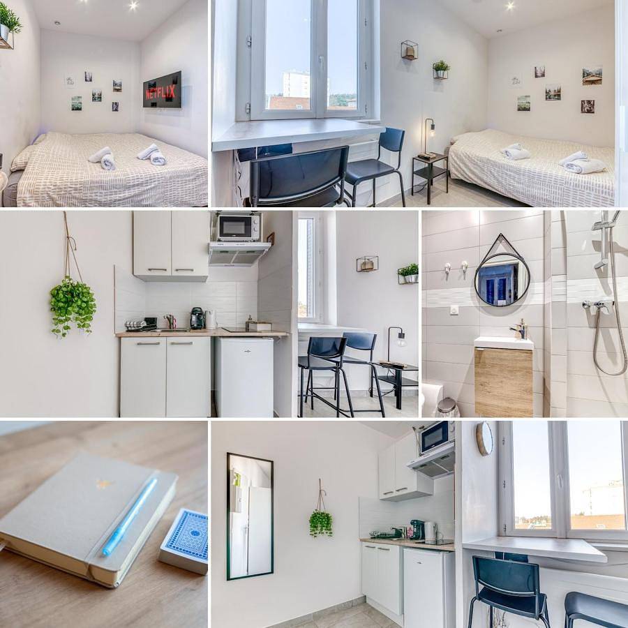 Appartement entier, Studio Le Saphir Neuf & Cosy - Gare Parilly in Vénissieux, Lyon et ses environs