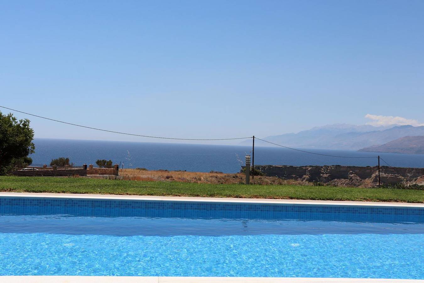 Weiter Blick auf Landschaft und Meer, Pool, 4 Pers. | Ferienhaus Triopetra, Kreta in Triopetra, Rethymno und Umgebung