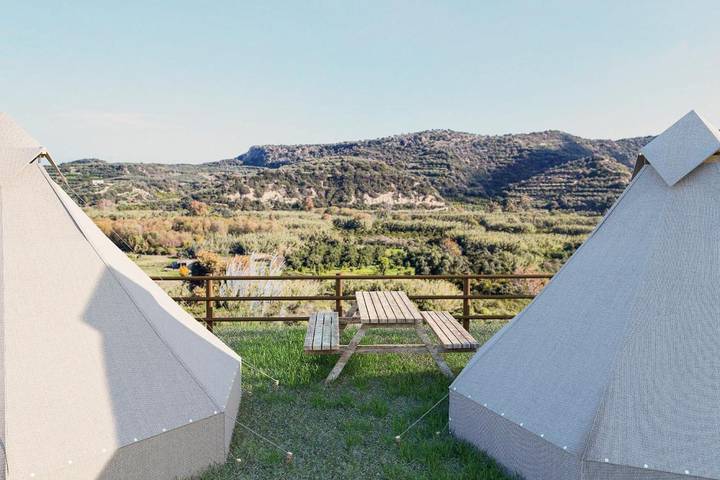 Camping für 2 Personen, mit Garten und Ausblick sowie Pool und Terrasse auf Kreta - 3