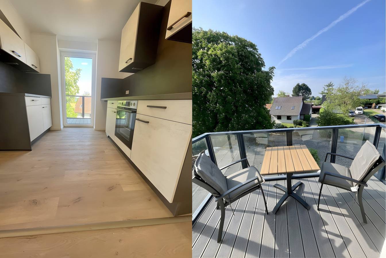 Apartamento entero, Apartamento 'Panoramablick' con vistas al mar, Wi-Fi y balcón con sol de tarde in Altefähr, Alrededores de Stralsund