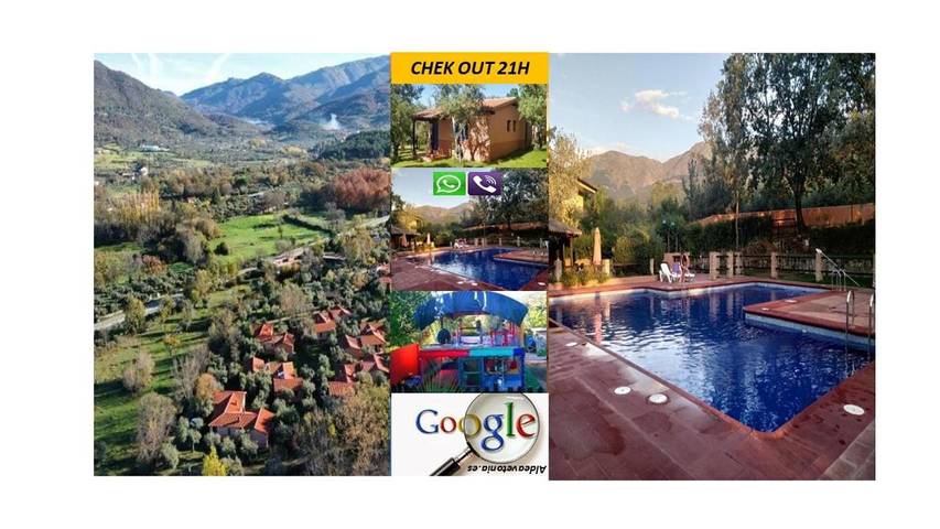 Apartamento para 16 personas, con vistas y piscina además de jardín y piscina para niños en Hervás