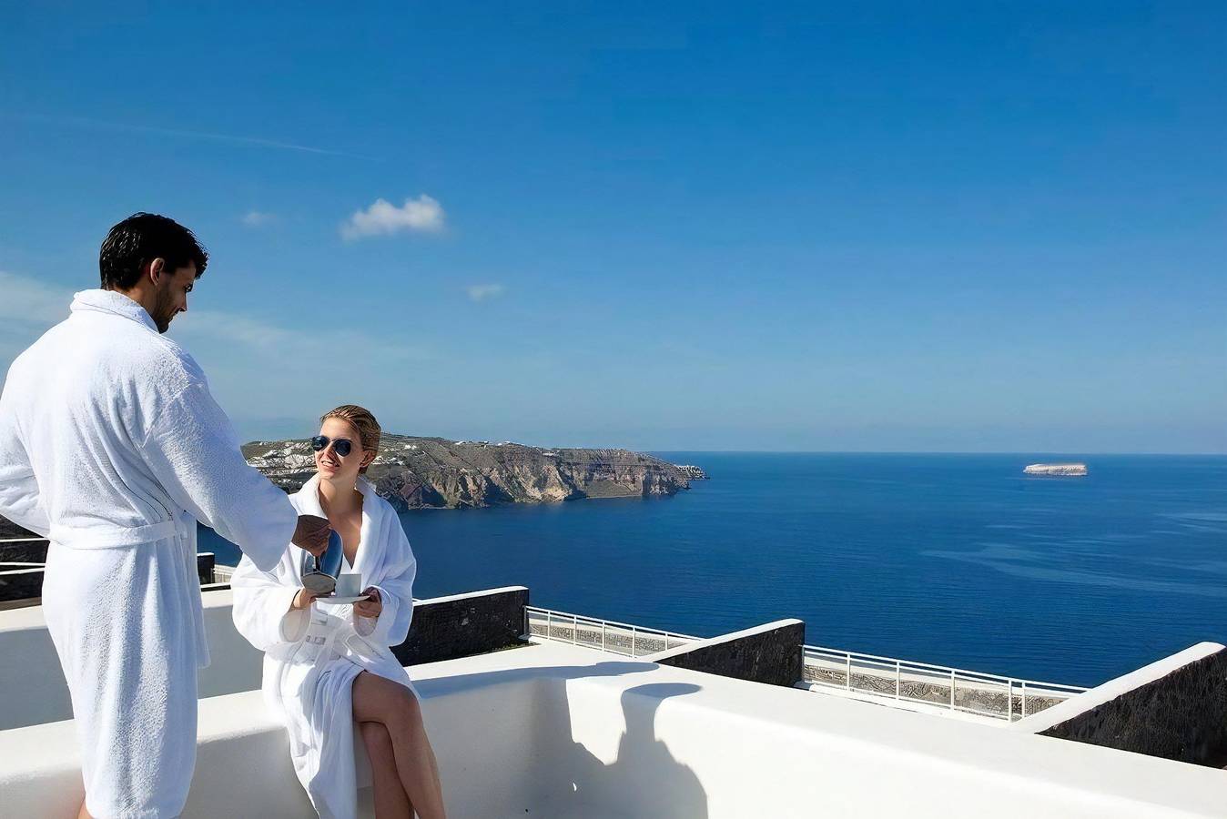Villa für 4 Personen mit Balkon in Megalochori, Santorin