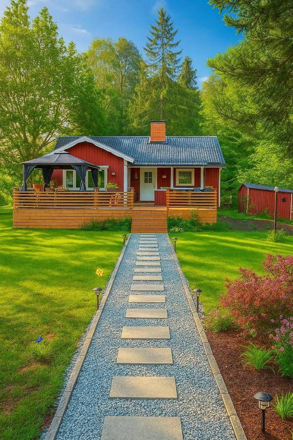 Ferienhaus für 6 Personen, mit Balkon und Terrasse sowie Garten und Ausblick in Södertälje