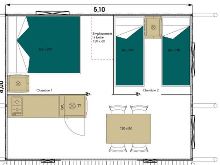 Camping de La Forêt - Safarizelt 4 personen - Wood Lodge - zusätzliche Personen gegen Aufpreis möglich, kontaktieren Sie den Campingplatz in Levier, Französischer Jura