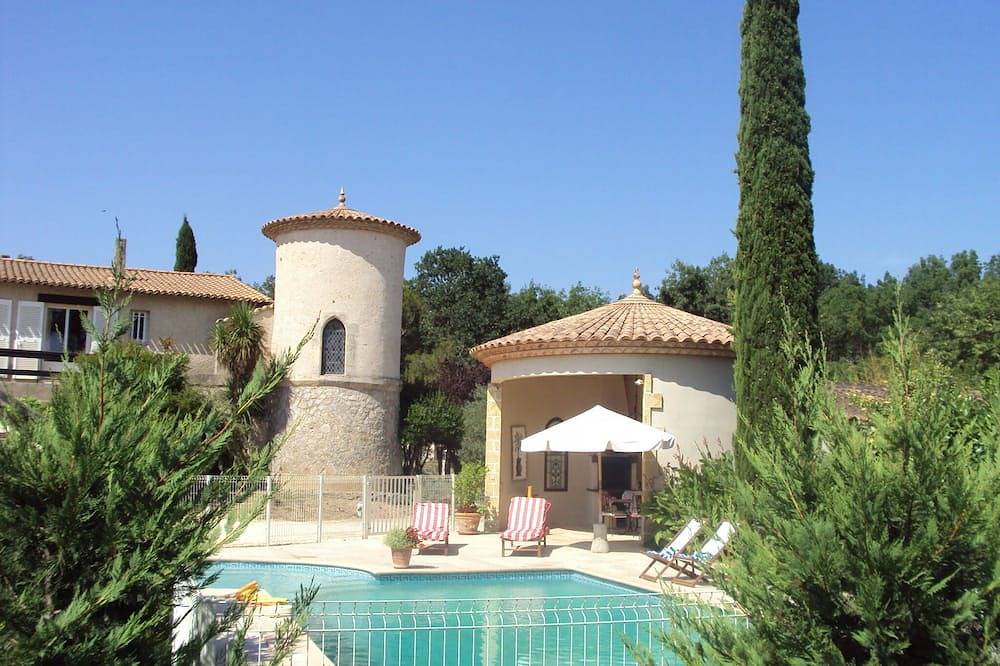 Property av wachsenen Garten & eingezäunten Pool in Fabrègues, Mittelmeerküste (Frankreich)