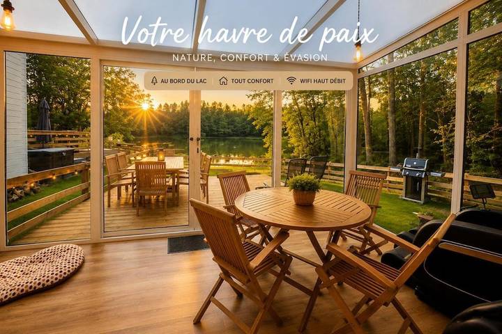 Chalet pour 9 personnes, avec Terrasse et Jardin ainsi que Vue et Vue sur le lac
