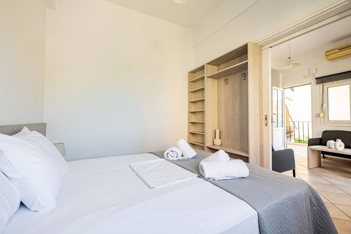 Appartement entier, Appartement de vacances pour 4 personnes avec balcon in Région d'Iraklio-Héraklion