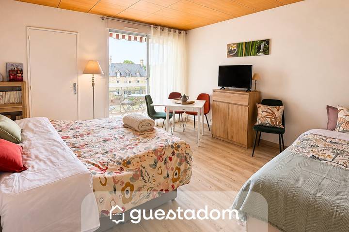 Studio pour 3 personnes, avec Balcon et Jardin