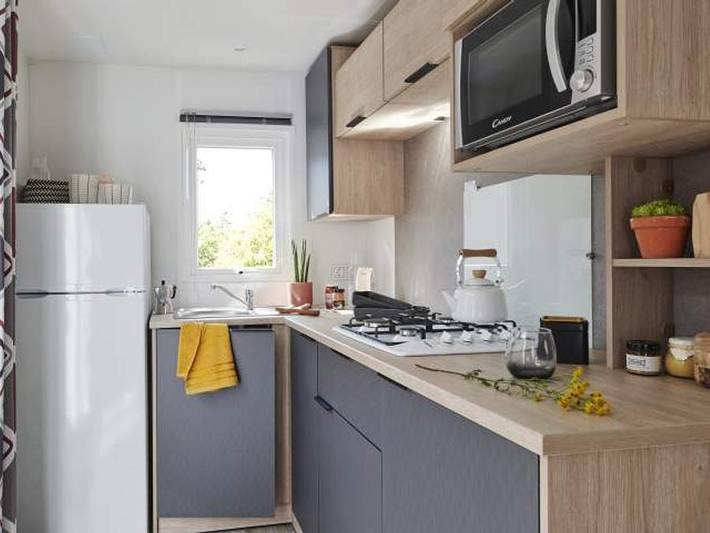 Camping Baie de Terenez - Mobilheim 4 personen - Lodge Grand Confort Sterec in Plouezoc'h, Ceinture Dorée