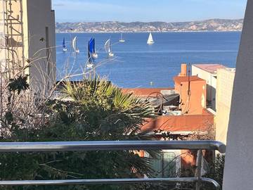 Location de vacances pour 6 personnes, avec balcon et vue dans Plage des Catalans