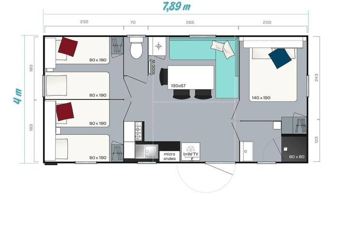 Camping pour 2 personnes, avec jardin ainsi que bassin pour enfant et piscine à Bonifacio - 4
