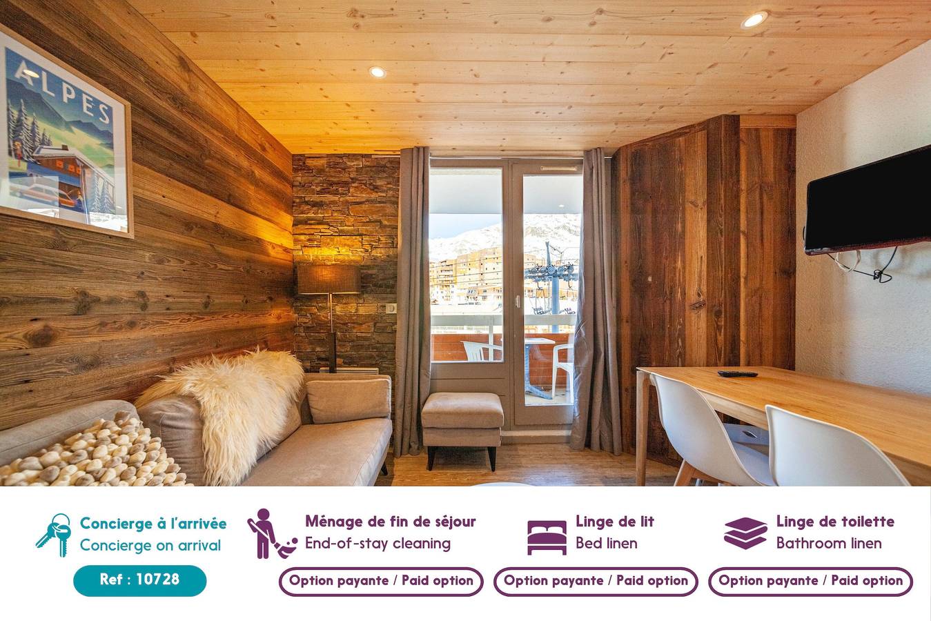 Geheel appartement, Appartement pour 5 - résidence avec piscine et spa in Huez, Écrins Nationaal Park