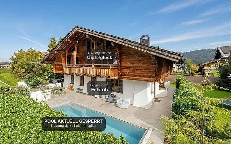 Ferienwohnung für 4 Personen, mit Terrasse und Garten sowie Ausblick