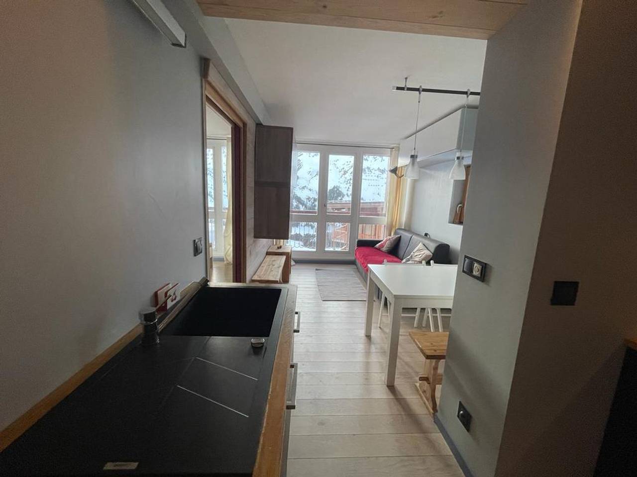 Ganze Wohnung, Renovierte Wohnung im Zentrum von Les Arcs 2000 mit Balkon in Les Arcs, Bourg-Saint-Maurice