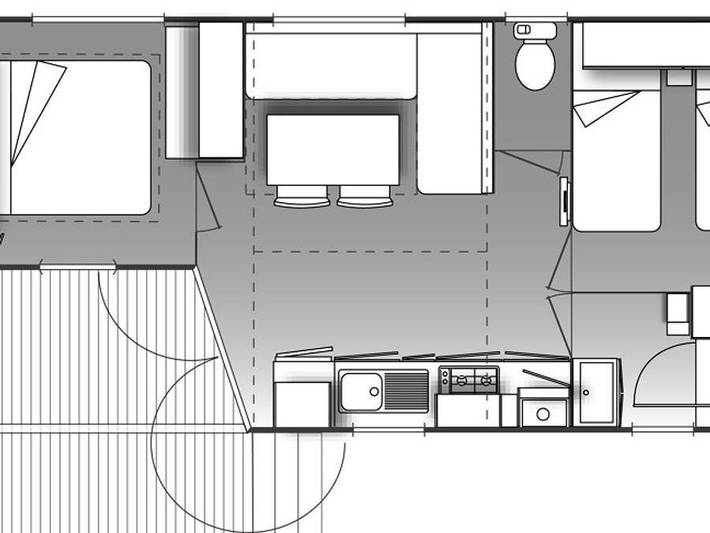 Camping Crin Blanc - Mobilheim 4 personen - Mh Confort Mistral - 2 Schlafzimmer - Klimaanlage und Fernseher in Arles, Mittelmeerküste (Frankreich)