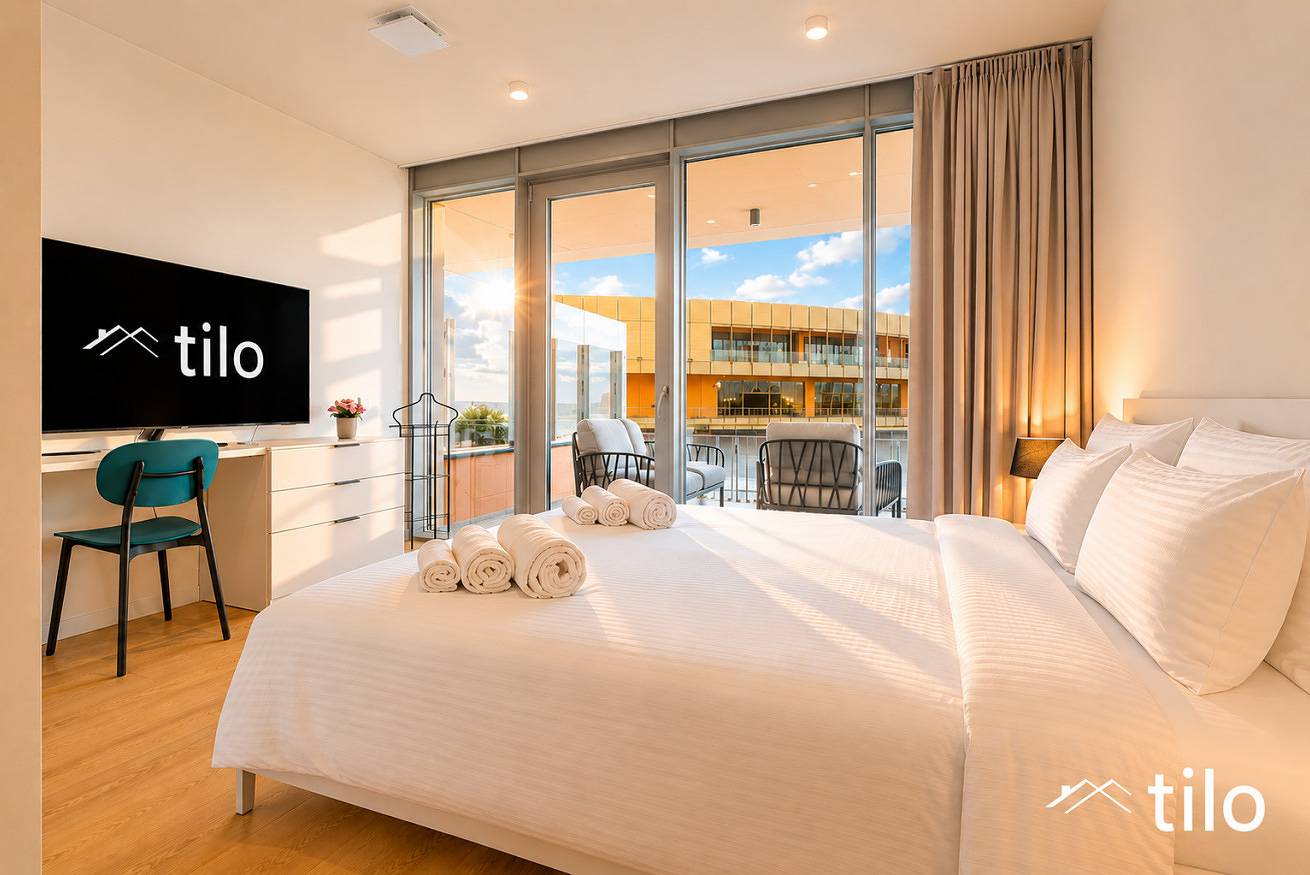 Apartamento entero, Waterfront Lux •1Br •A/C • Gym • Parking • By Tilo in Génova, Riviera Italiana
