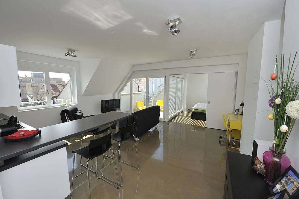 Ganze Wohnung, Modernes, vom Architekten entworfenes Penthouse-Loft mit 2 Dachterrassen im Freien in Wien, Donau Niederösterreich