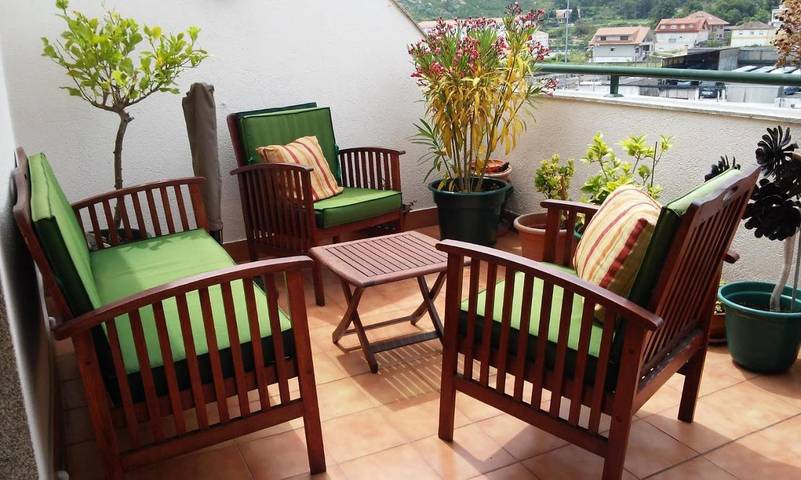 Casa de férias para 3 pessoas, com varanda e vista em Baiona (Galiza)