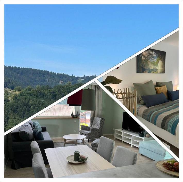 Ferienwohnung für 4 Personen, mit Balkon und Terrasse sowie Ausblick in Forbach