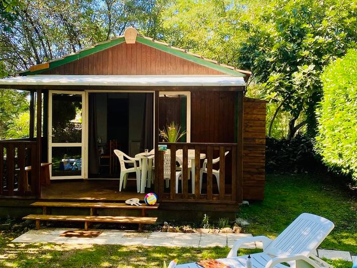 Mobil home pour 5 personnes, avec piscine, animaux acceptés à Camon