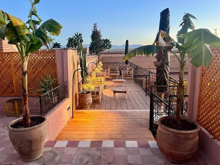 Maison d’hôte pour 2 personnes, avec terrasse ainsi que piscine et sauna au Maroc