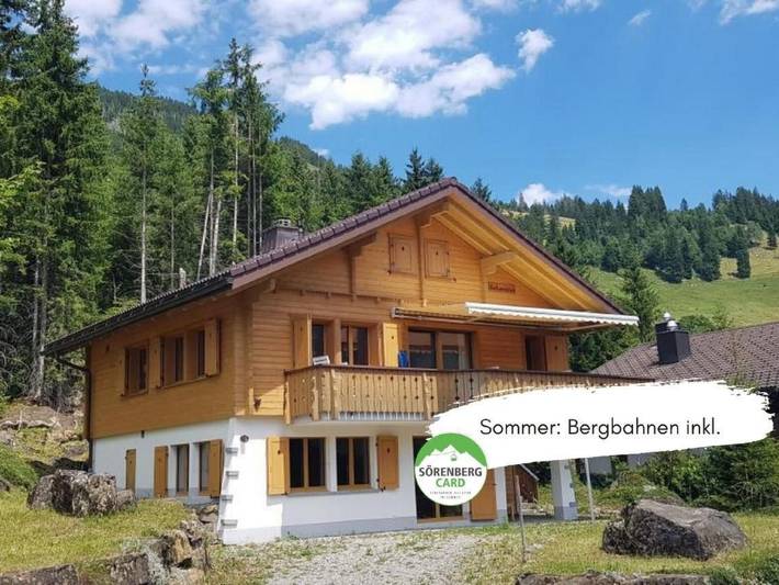 Ferienwohnung für 4 Personen, mit Terrasse und Ausblick in der Zentralschweiz