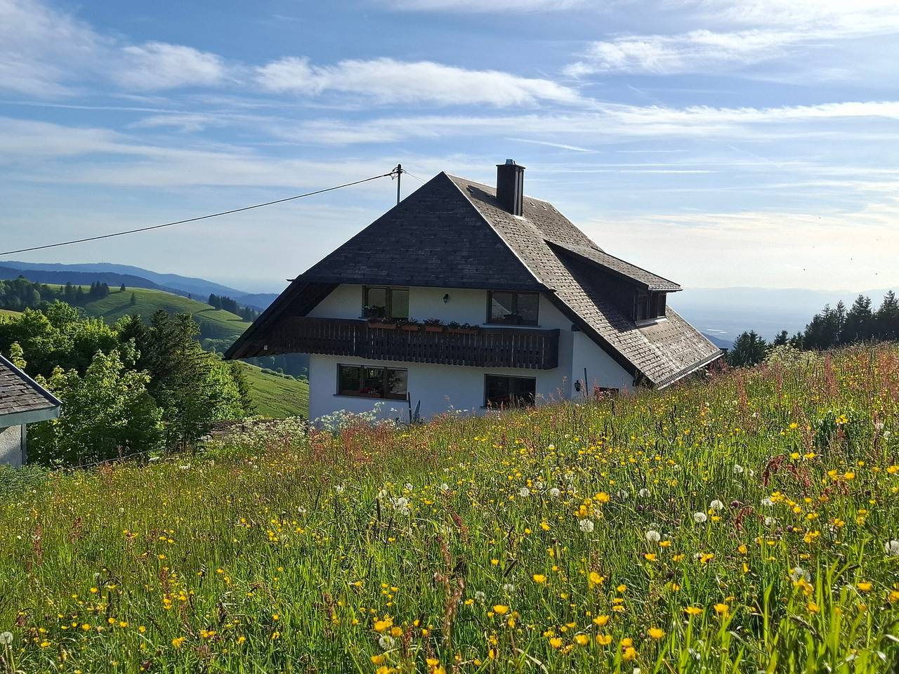 Ganze Wohnung, Apartment „Haus Haldenhof“ mit Bergblick und Balkon in Obermünstertal, Münstertal