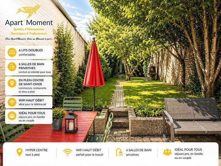 Appartement de vacances pour 12 personnes, avec Terrasse et Jardin