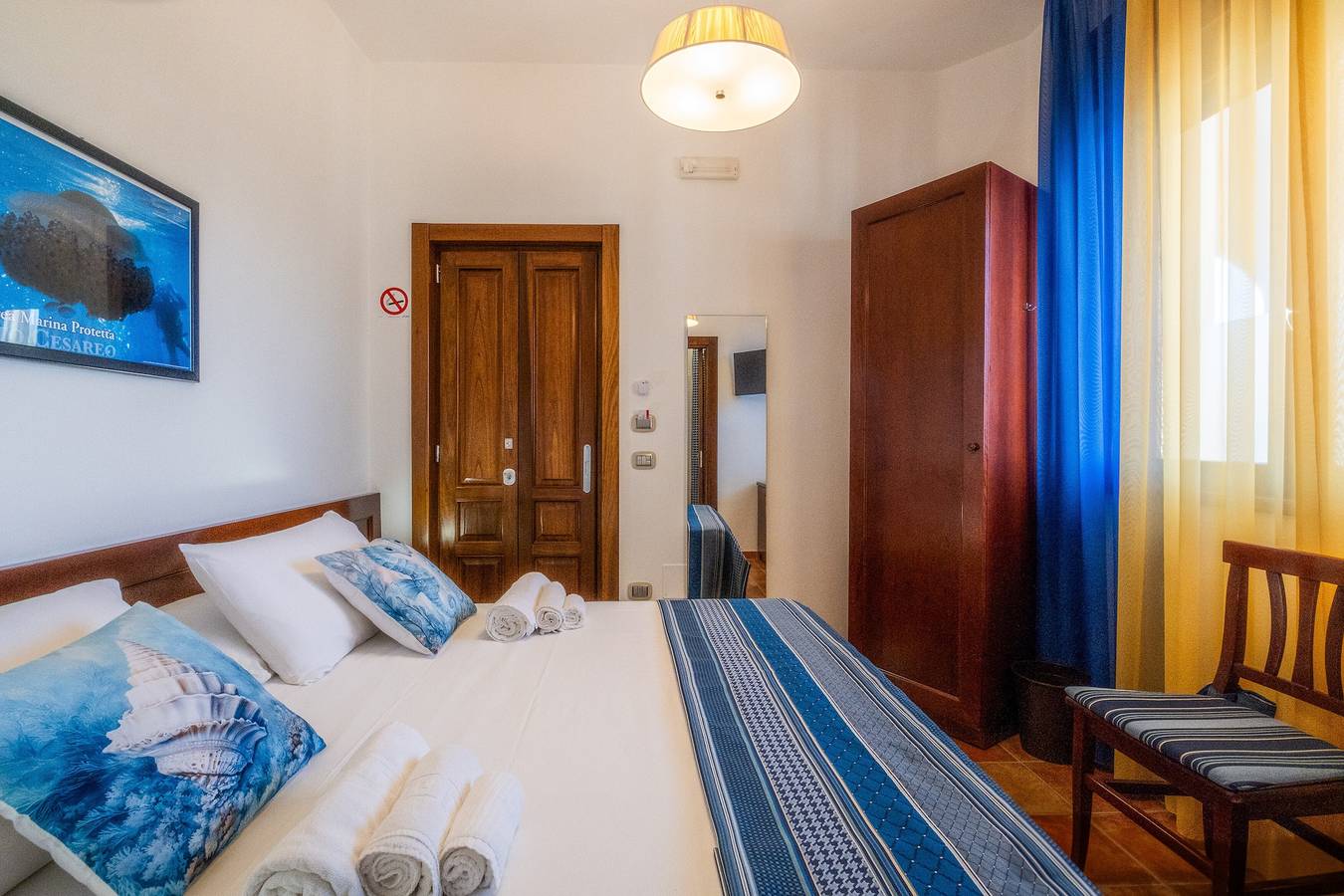 Zimmer Sarago – Le Chele mit Meerblick, Wlan und Klimaanlage in Porto Cesareo, Golf von Tarent