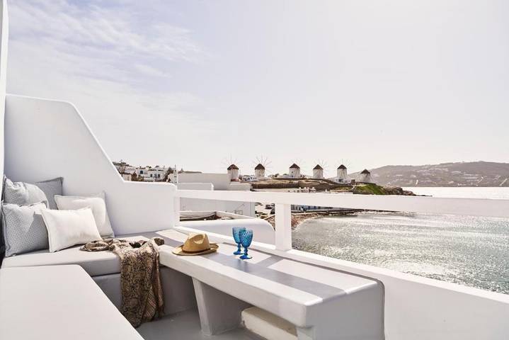 Vakantieappartement voor 2 personen, met terras en uitzicht op Mykonos