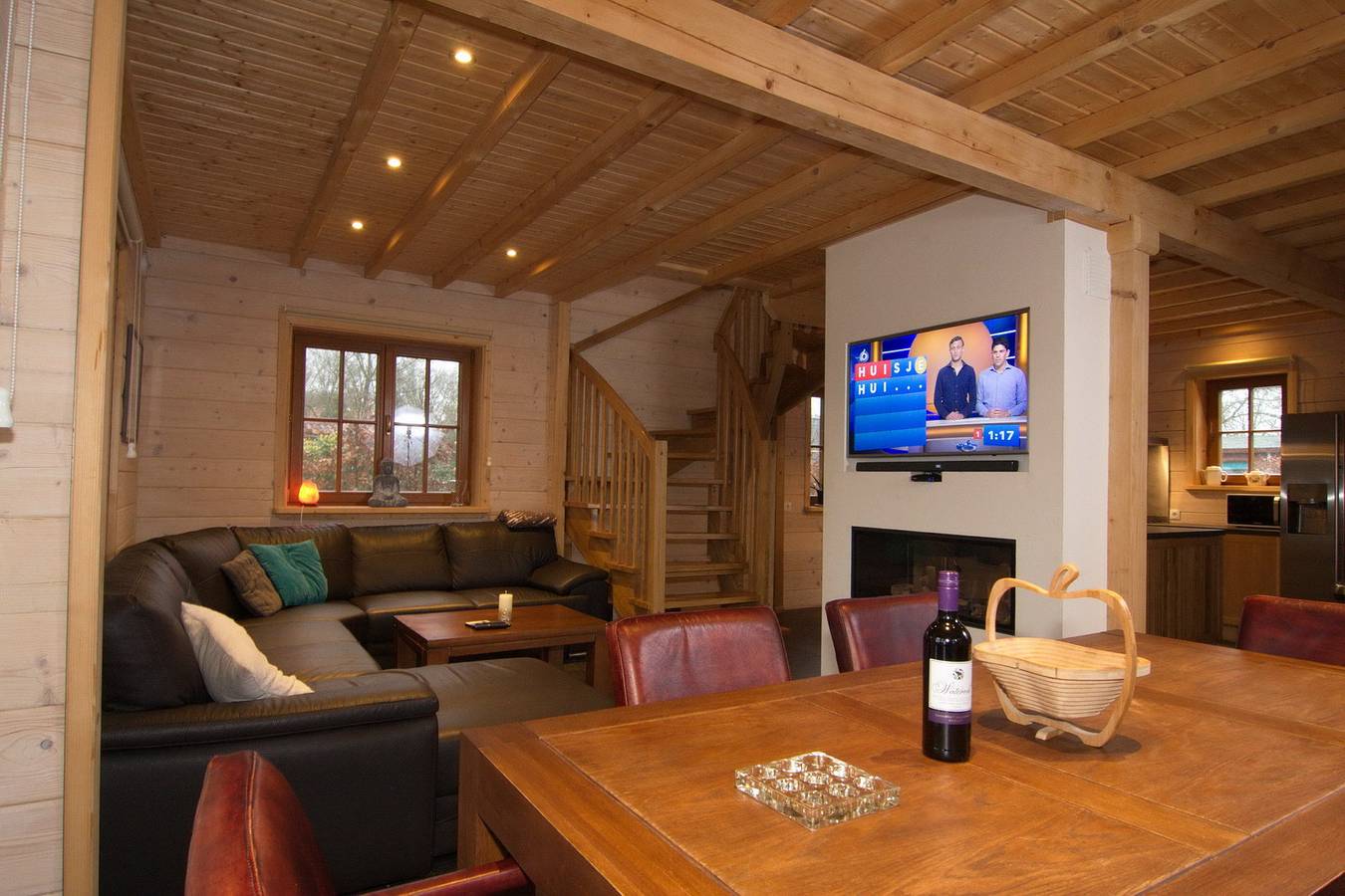 Spacious 6-person wooden house with a hot tub, sauna and veranda in Overijssel in Den Ham, Twente