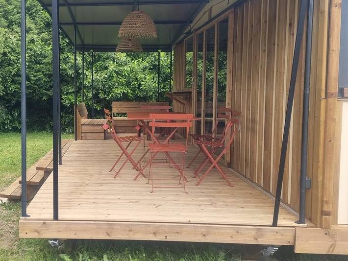 Flower Camping de La Grande Lande - Safarizelt 6 personen - Chalet Toilé Prémium in Moëlan-sur-Mer, Quimper und Umgebung