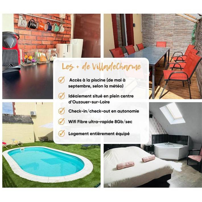 Location de vacances pour 8 personnes, avec terrasse ainsi que jardin et piscine à Ouzouer-sur-Loire - 4