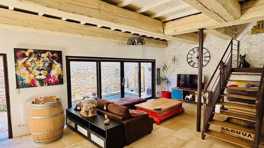 Maison de vacances pour 5 personnes, avec piscine ainsi que jardin et terrasse
