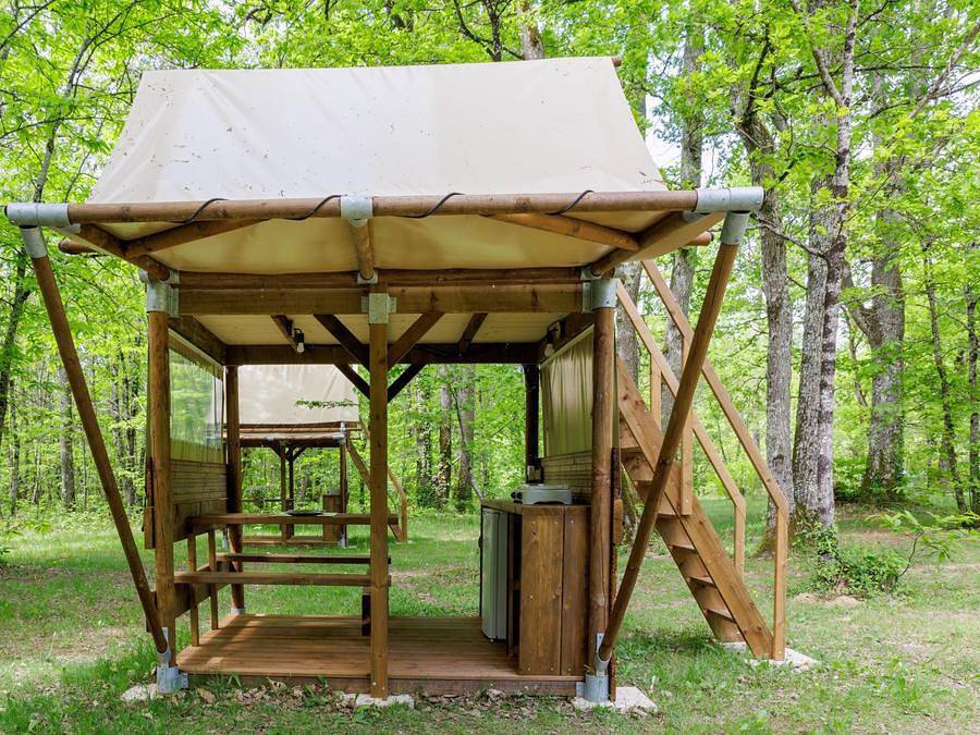 La Clairière - écolieu de vacances - Bungalow toilé 2 personnes - Cabane Au Clair De Lune in Lamothe-Fénelon, Quercy