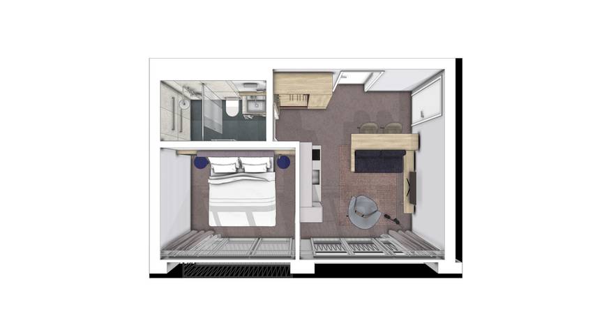 Apartahotel para 2 personas, con balcón en Suiza