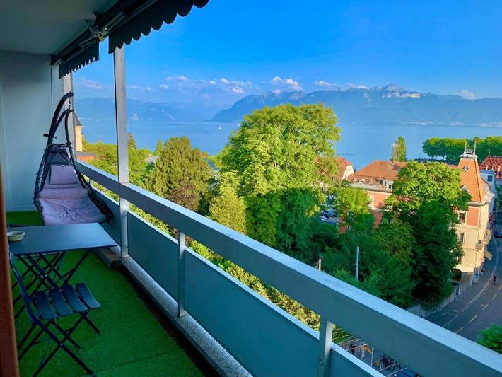 Appartement de vacances pour 3 personnes, avec Balcon et Terrasse ainsi que Vue et Vue sur le lac