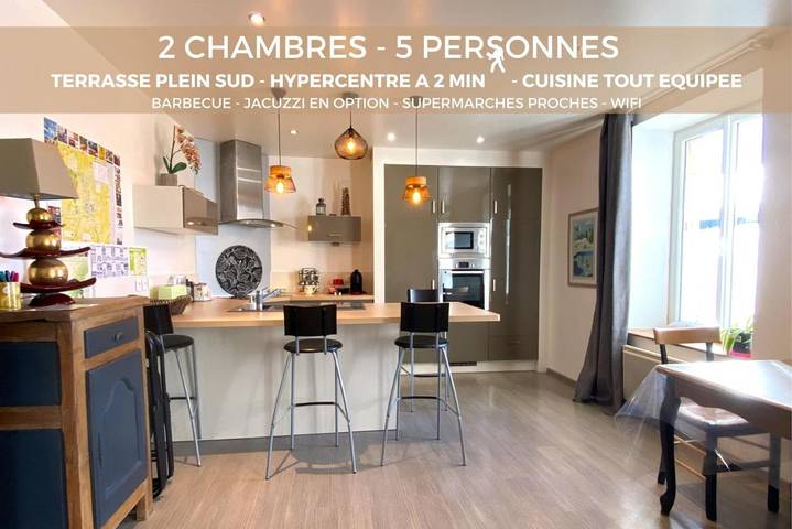 Appartement de vacances pour 7 personnes, avec jacuzzi et terrasse