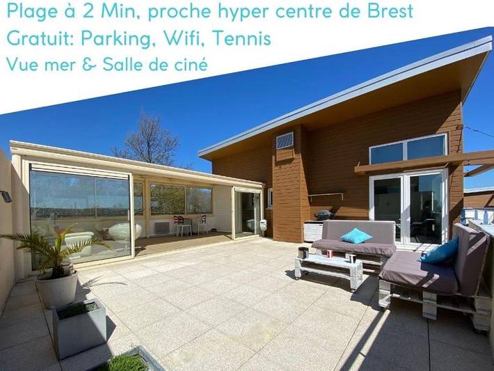 Location de vacances pour 4 personnes, avec Terrasse ainsi que Jardin et Vue à Le Relecq-Kerhuon